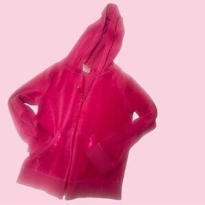 CIRCO GIRLS HOODIE ZIP UP VELOUR SPARKLE ACCENTED PINK SIZE S 6X